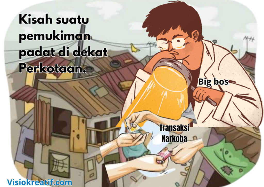 Ilustrasi Peradaran Narkoba di Pemukiman Padat. Foto: Tim Kreatif Visokreatif.com