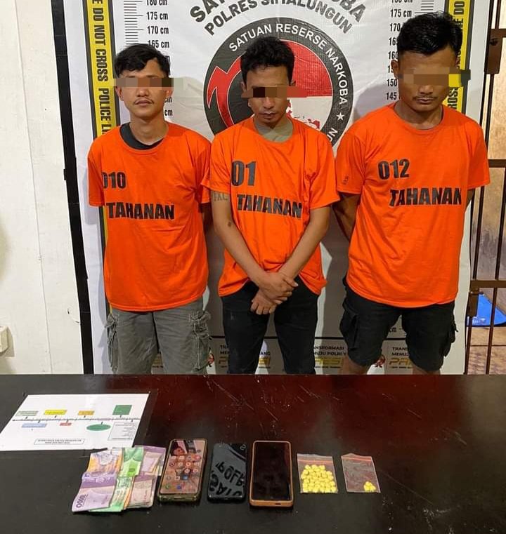 3 Bandar Sabu di Simalungun wan Barang Bukti diamankan Polres Simalungun. Foto: Humas Polres Simalungun.