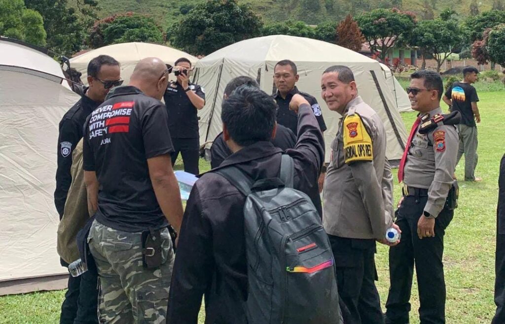 Personil Polres Tanah Karo saat Pendampingan Kegiatan Risk Assessment Even Aquabike. Foto: Instagram @humaspolrestanahkaro2