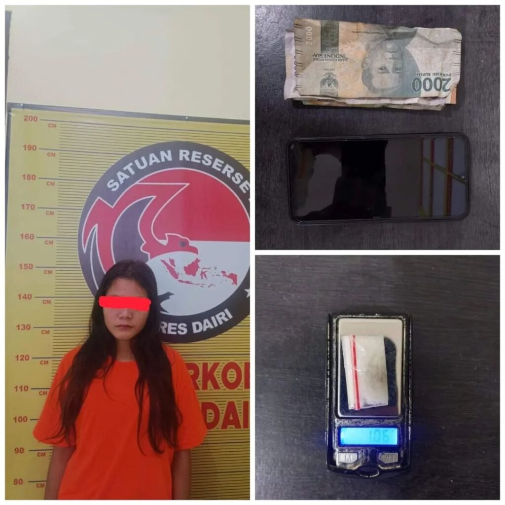 Tersangka dan Barang Bukti diamankan di Sat Res Narkoba Polres. Dairi. Foro: Dok. Polres Dairi.