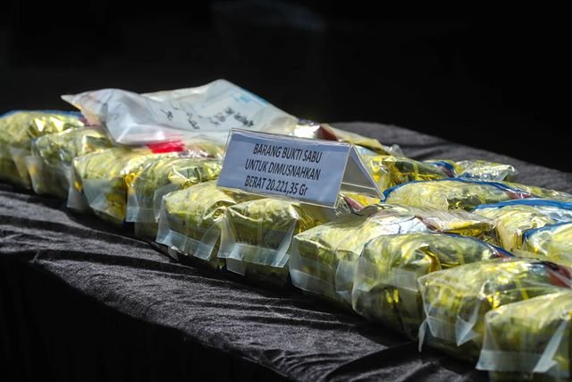 Pemusnahan Barang bukti Sabu. Foto: Biro Humas BNN RI.