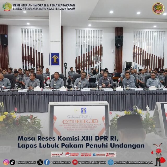 Lembaga Pemasyarakatan Kelas IIB Lubuk Pakam Kanwil Kemenkumham Sumatera Utara ikuti Kunjungan Kerja dalam masa reses Komisi XIII DPR RI. Foto: Dok. Humas Lapas Lubuk Pakam.