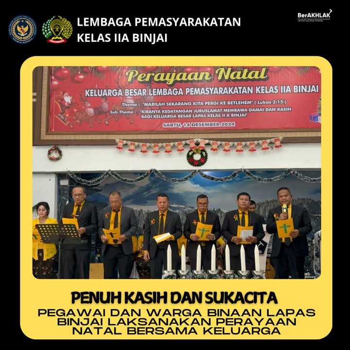 Perayaan Natal di Lapas Kelas IIA Binjai. Foto: Dok. Istimewa.