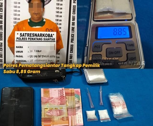 Tersangka dan Barang Bukti. Foto: Dok. Humas Polres Pematangsiantar.