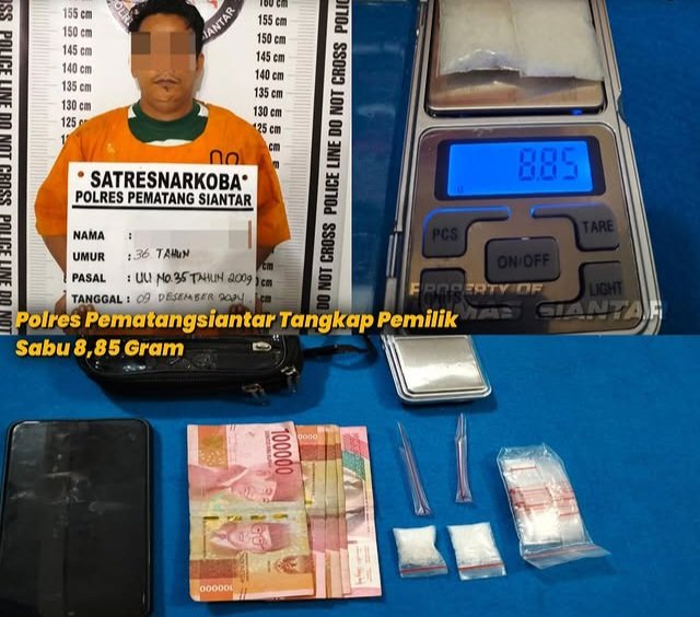 Tersangka dan Barang Bukti. Foto: Dok. Humas Polres Pematangsiantar.