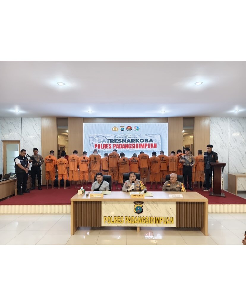 Konferensi Pers Satresnarkoba Polres Padangsidempuan. Foto: Dok. Istimewa.