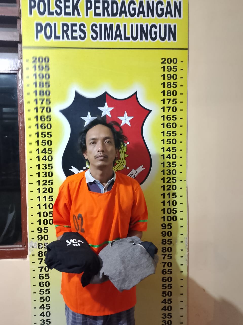 Tersangka sudah ditangkap dan diamankan di Polsek Perdagangan Polres Simalungun. Foto: Humas Polres Simalungun.