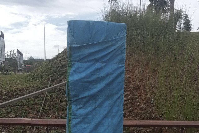 Kondisi plang tugu titik nol IKN terkini yang sudah tertutup. Foto: Dok. Humas OIKN