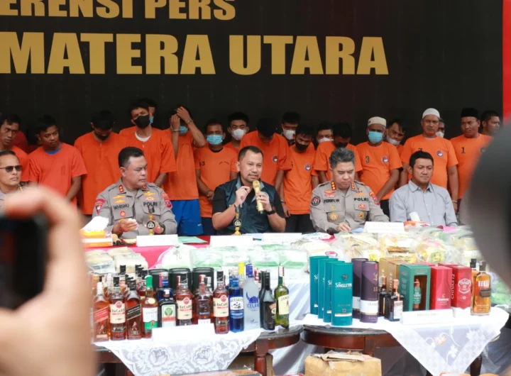 Konferensi pers Polda Sumatera Utara Berantas Narkoba. Foto: Ist.