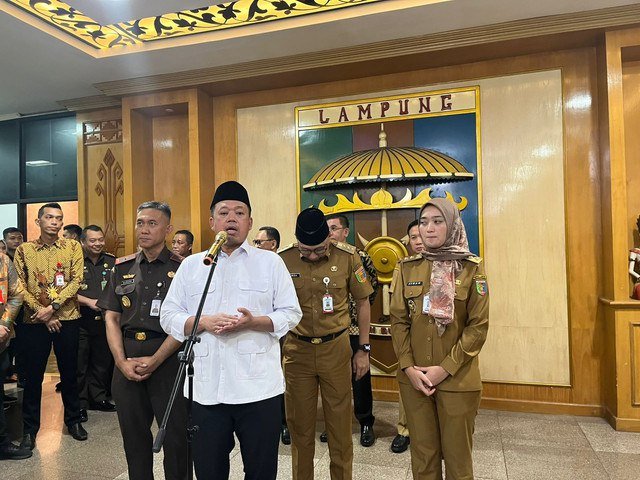 Menteri Agraria dan Tata Ruang/Kepala Badan Pertanahan Nasional (ATR/BPN) Nusron Wahid saat berkunjung ke Provinsi Lampung | Foto : Eka Febriani / Lampung Geh