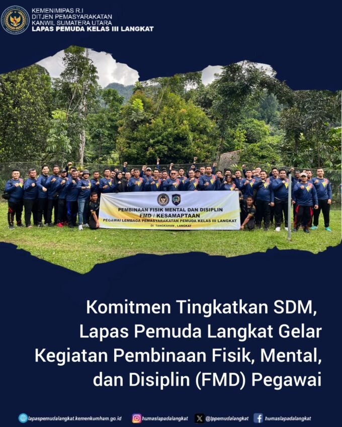 Pembinaan Fisik, Mental dan Disiplin Pegawai Lapas Pemuda Kelas III Langkat. Foto: Humas Lapas Pemuda Kelas III Langkat.