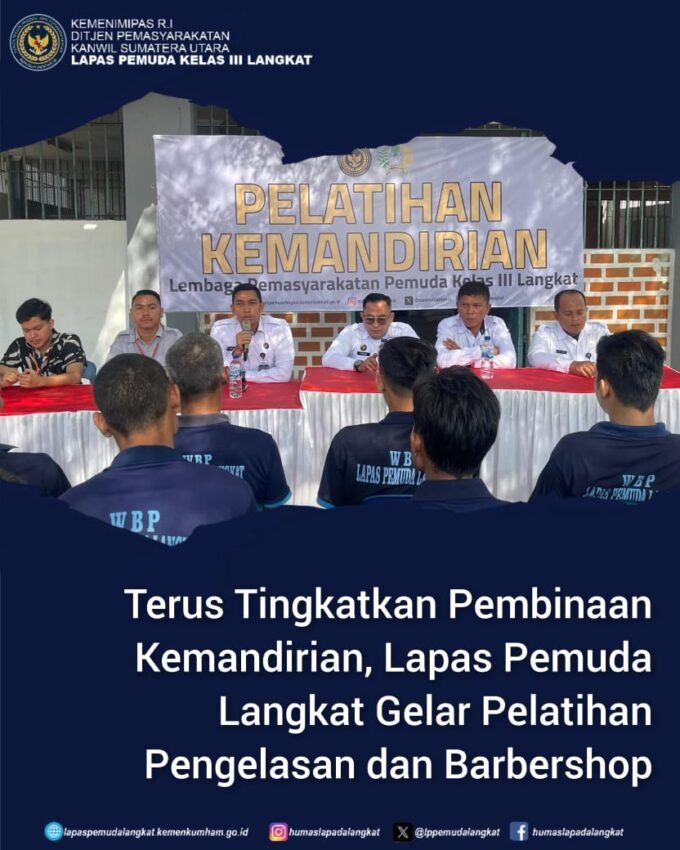 Pelatihan Pengelasan dan Barbershop bagi WBP Lapas Pemuda Langkat. Foto: Humas Lapas Pemuda Langkat.