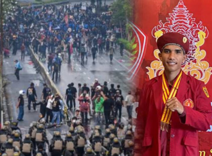 Aksi Unjukrasa di Jakarta yang berujung Ricuh (foto/net). Marulitua Sihombing, Ketua PMKRI Cabang Kota Pematangsiantar. Foto/Kolase: Tim Visiokreatif Pictures.