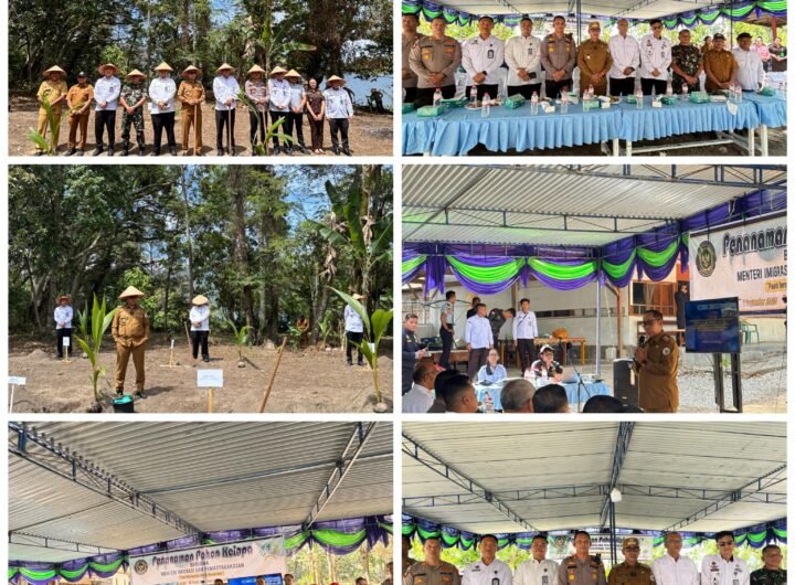 Penanaman Pohon Kelapa Rutan Tarutung bersama Pemerintah Kabupaten Tapanuli Utara. Foto: Dok. Rutan Tarutung.