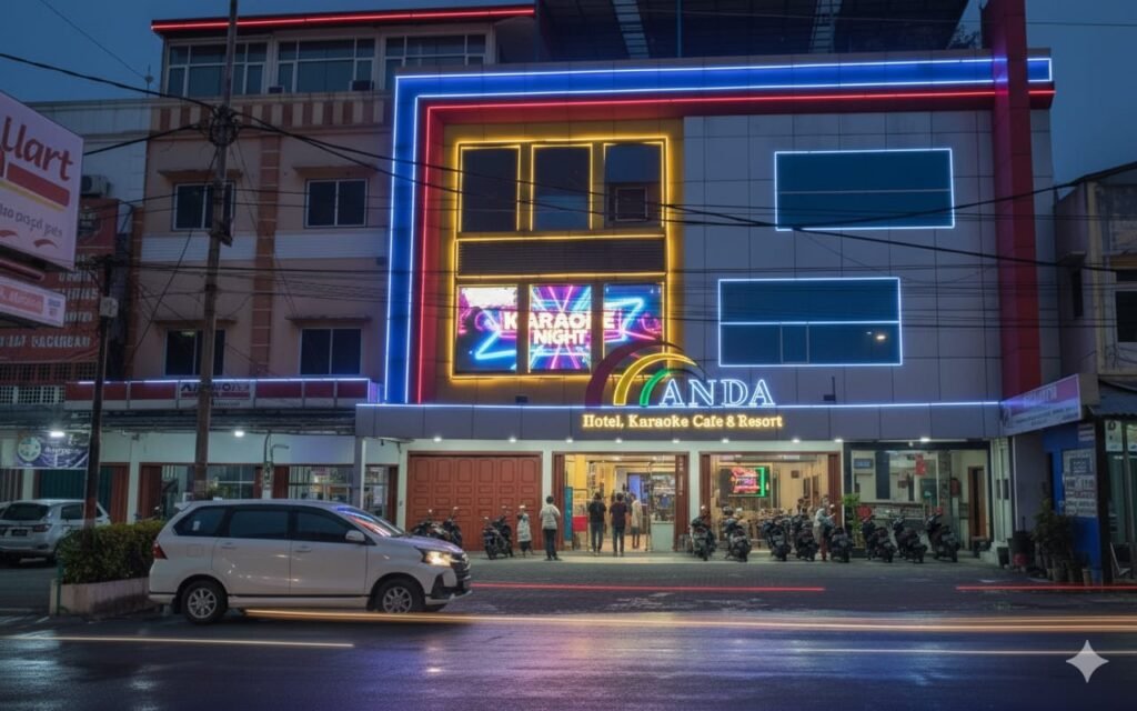 Gedung Tempat Hiburan Malam (THM) Anda Reborn Hotel, Club dan KTV. Foto: Istimewa.