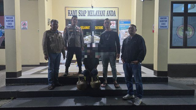 EY berhasil diamankan beserta barang bukti 2 buah gas melon. Foto: Dok. Istimewa