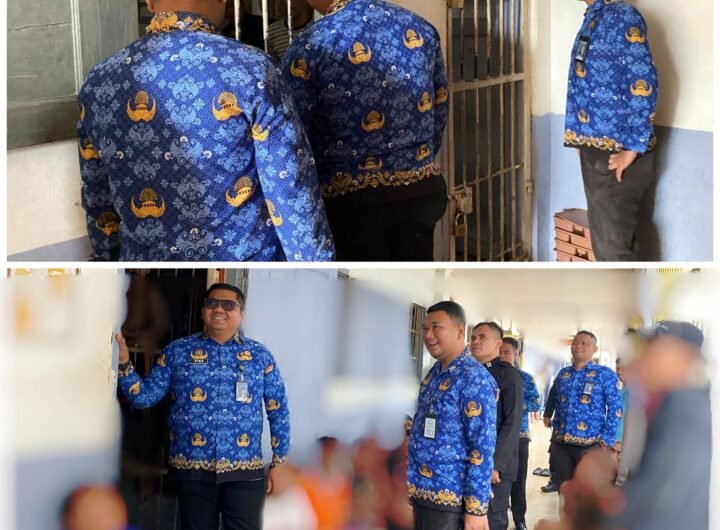 Karutan Sidikalang dan jajarannya saat menyapa Warga Binaan dan Cek Kamar Hunian. Foto: Dok. Rutan Sidikalang.