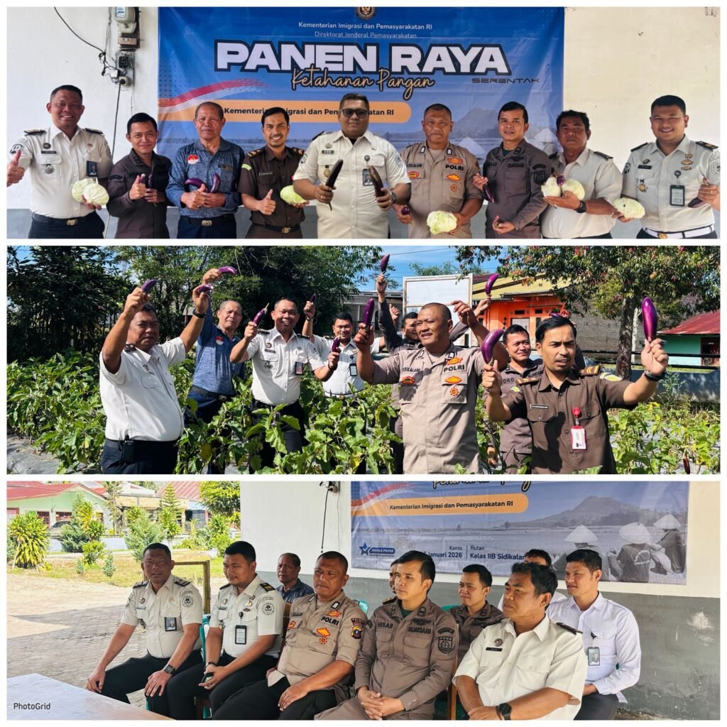 Foto Rutan Sidikalang, saat melaksanakan Panen Raya. Foto: Dok. Rutan Sidikalang.