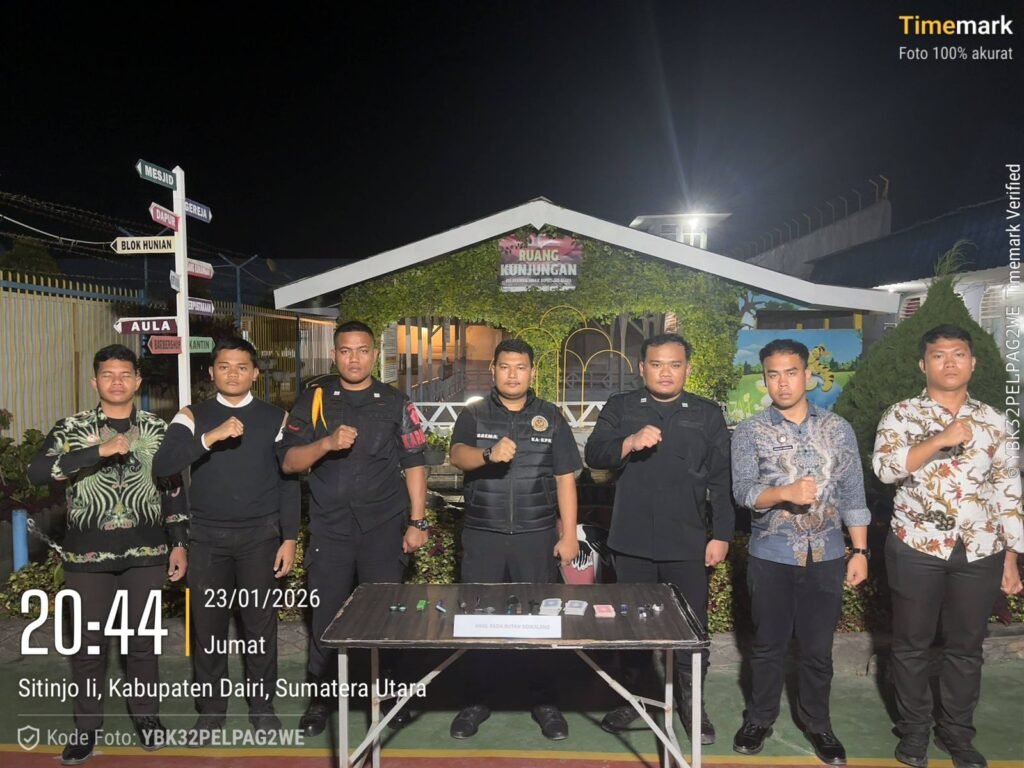 Razia Insidentil di blok Hunian Rutan Kelas IIB Sidikalang. Foto: istimewa.