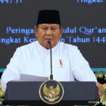 Presiden Prabowo Subianto memberikan sambutan saat menghadiri Peringatan Nuzulul Qur'an di Istana Negara, Jakarta, Selasa (10/3/2026). Foto: Youtube/Sekretariat Presiden