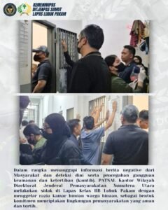 Sidak dan pemeriksaan di Kamar Hunian WBP Lapas Lubuk Pakam. Foto: Dok. Lapas Lubuk Pakam.