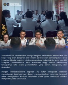 Karutan Pangkalan Brandan Pimpin Rapat Pelaksanaan Assessment Pembetukan Tim Zona Integritas menuju WBK/WBBM 2026. Foto: Instagram @Rutanpbranda