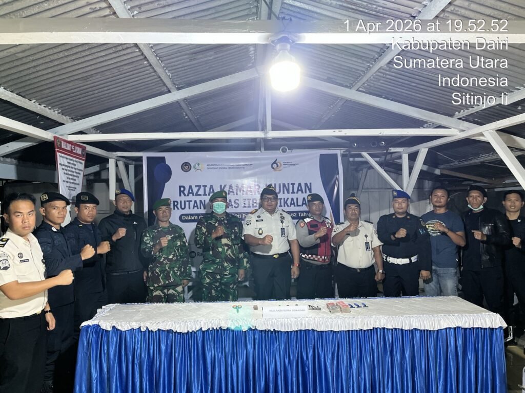 Razia rutin di Kamar Hunian Warga Binaan Rutan Sidikalang. Foto: Istimewa.