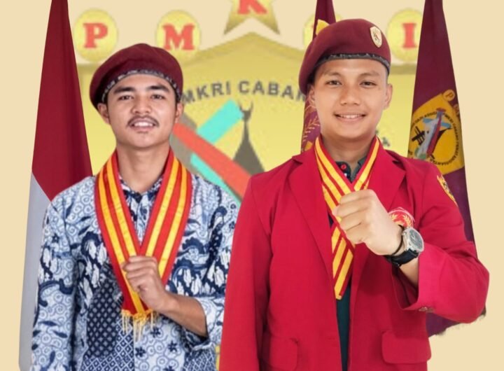 Presidium Gerakan Kemasyarakatan PMKRI Cabang Pematangsiantar, Paulinus Mersiwince Gulo dan Ketua Presidium PMKRI Cabang Pematangsiantar, Fransisco Mezgion Hutauruk. Foto: Dok. PMKRI Siantar.