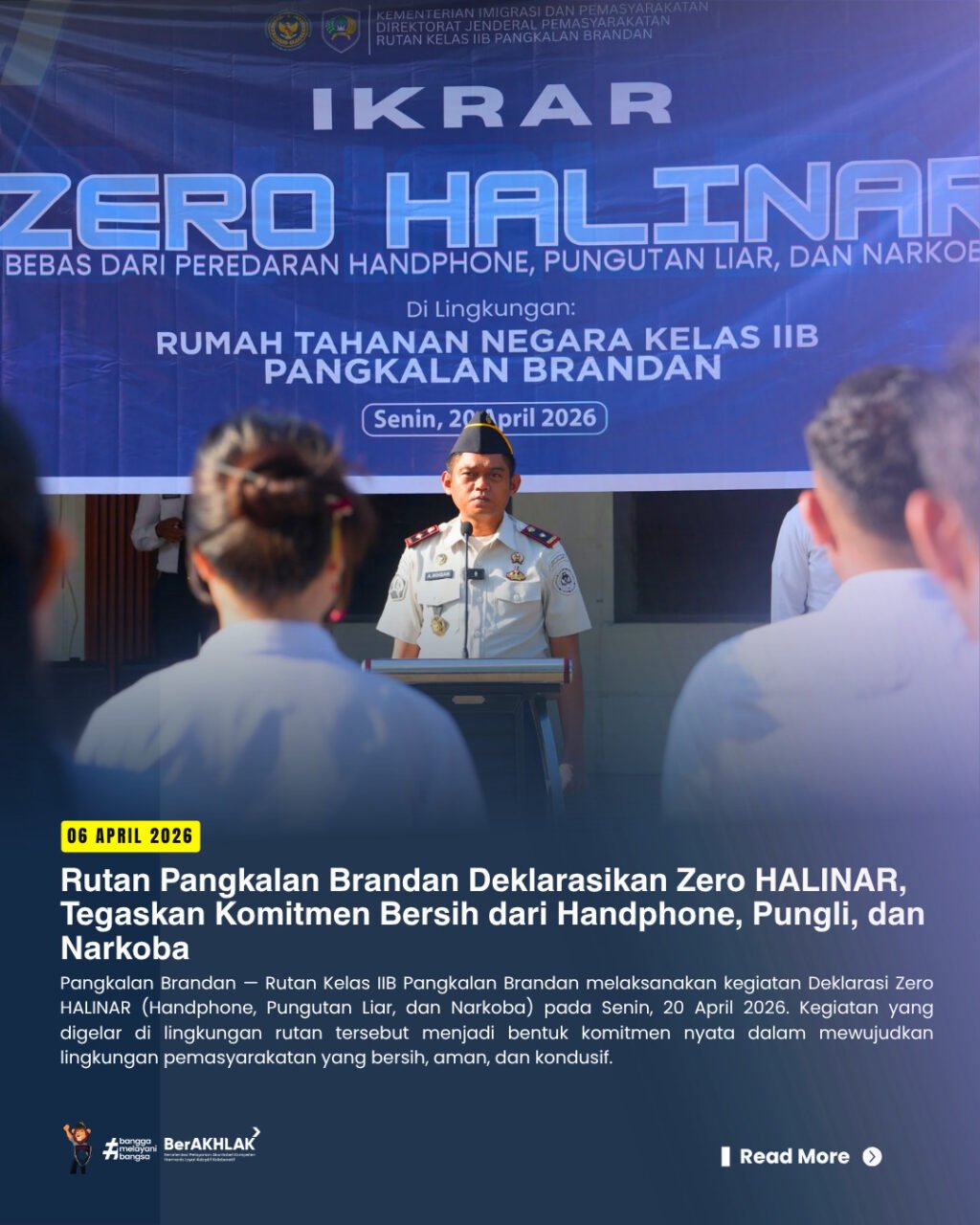 Apel Deklarasi Zero HALINAR di Rutan Pangkalan Brandan. Foto: Dok. @rutanpbrandan.