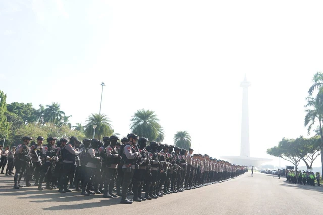 Apek pengamanan aksi unjuk rasa di wilayah hukum Polres Jakarta Pusat. dok Polres Jakarta Pusat