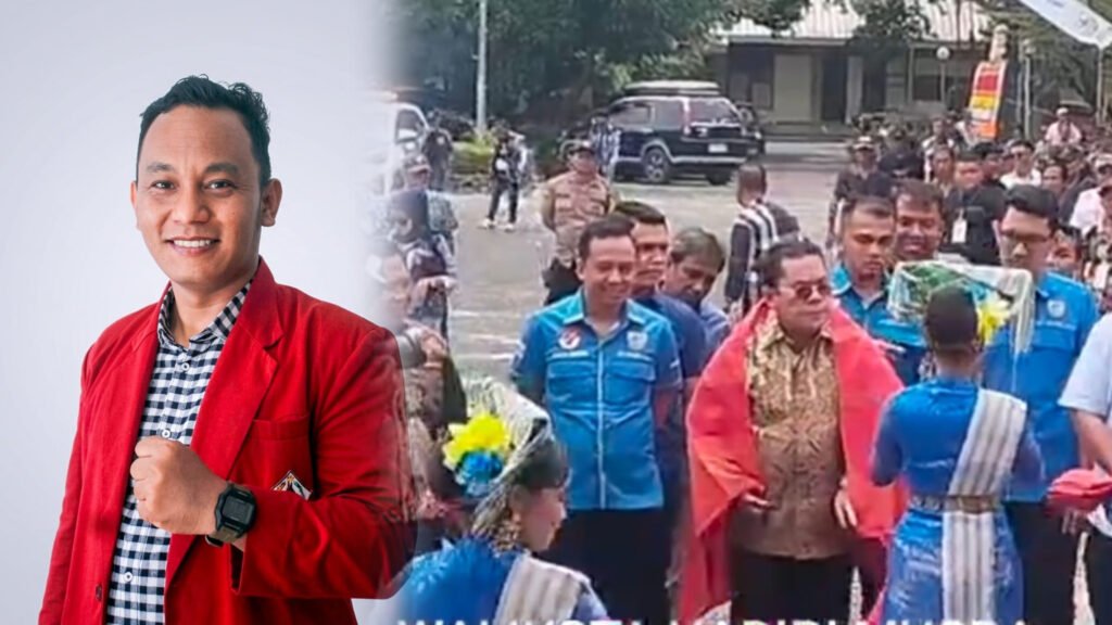 Ketua DPC HIMAPSI Pematangsiantar Nico Natanael Sinaga/Prosesi Adat Manghio Walikota Pematangsiantar. Foto: Redaksi.