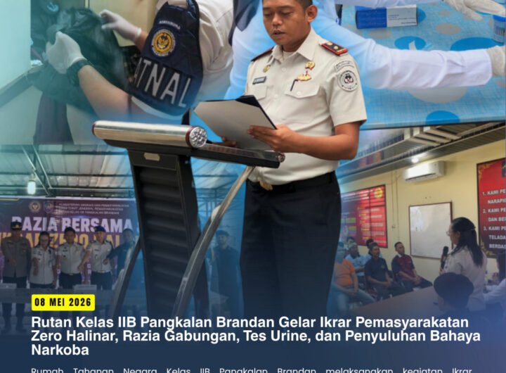 Ikrar Pemasyarakatan Zero Halinar dan Razia Gabungan di Rutan Kelas IIB Pangkalan Brandan. Foto: Instagram @Rutanpbrandan.