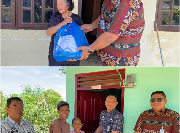 Karutan dan Jajaran rutan Sidikalang salurkan Paket Sembako Kepada warga Sekitar. Foto: Istimewa.