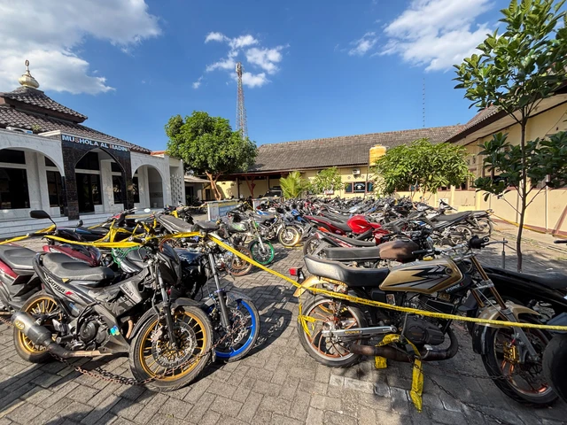 Ratusan motor yang hasil razia polisi dalam operasi pekat. Foto: Dok. Istimewa