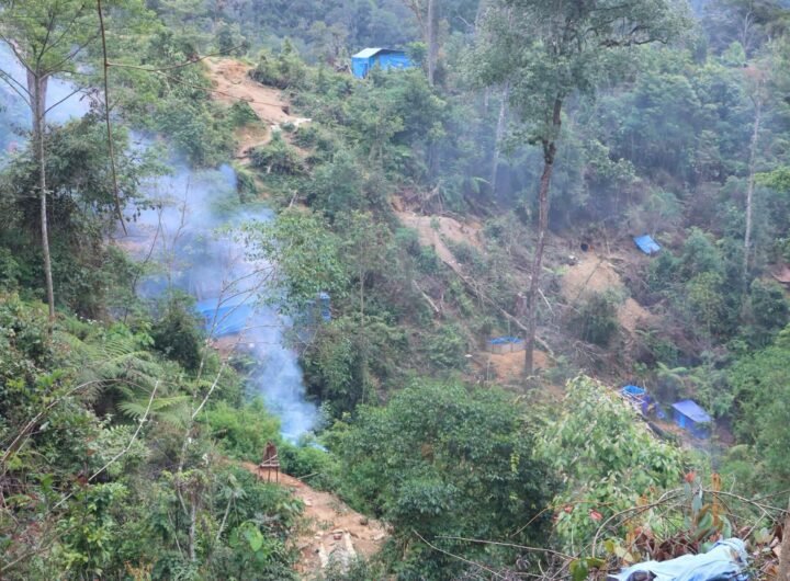 Tambang Emas Tampa Ijin di Kawasan Hutan di Kabupaten Dairi, Provinsi Sumatera Utara, di ungkap Tim Gabungan TNI-polri dan Pemerintah Daerah. Foto: Istimewa.
