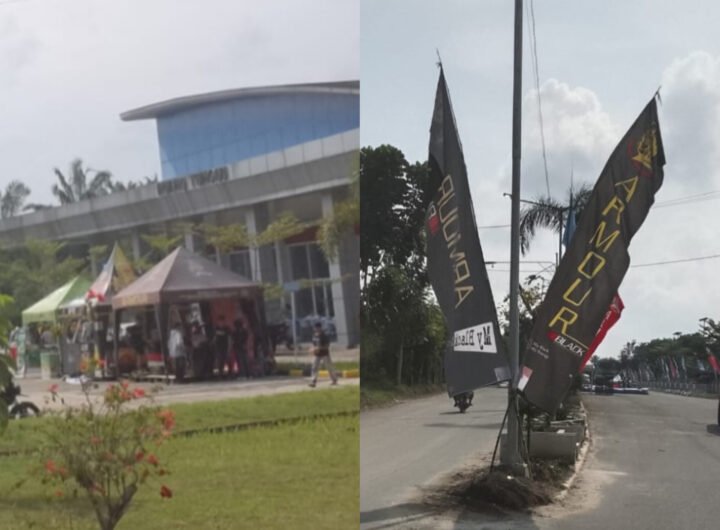 Stand dan Umbul-Umbul Armour Salah satu Brand Rokok. Foto: Istimewa.