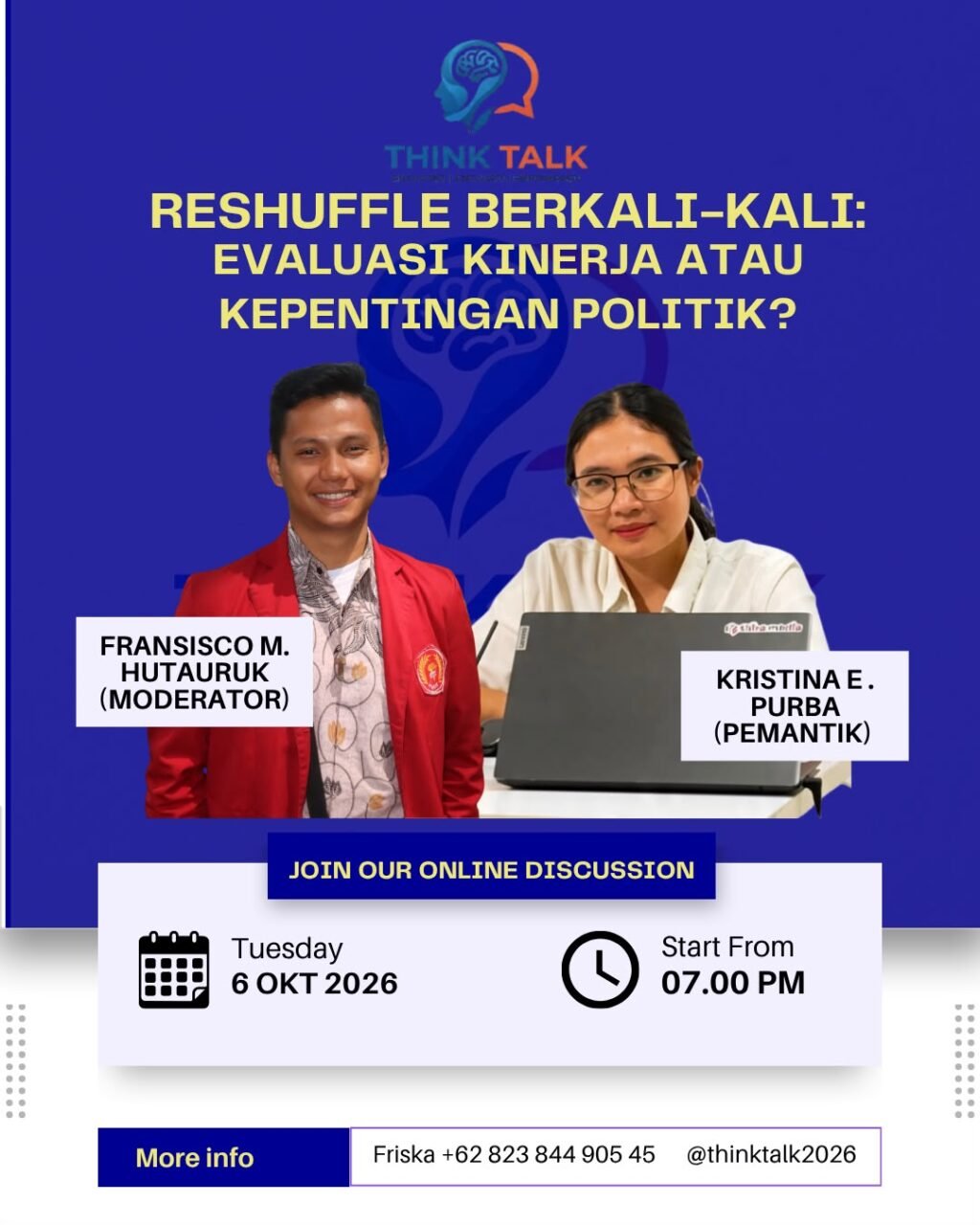 Banner Think and Talk. Foto: Sumber Fransisco/PMKRI Pematangsiantar.