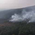 Pantauan udara kebakaran hutan dan lahan di Taman Nasional Gunung Ciremai. Foto: Dok. BPBD Jabar